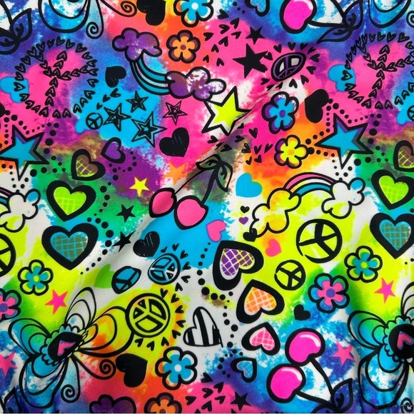 Look It Activewear Girls Neon Tie Dye Leotard S - Picture 2 of 6